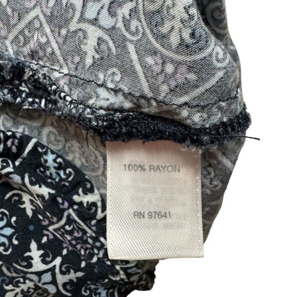 J. Jill Women's Blue Scroll Print V-Neck Long Sleeve Tunic Blouse Size Medium - Picture 7 of 8